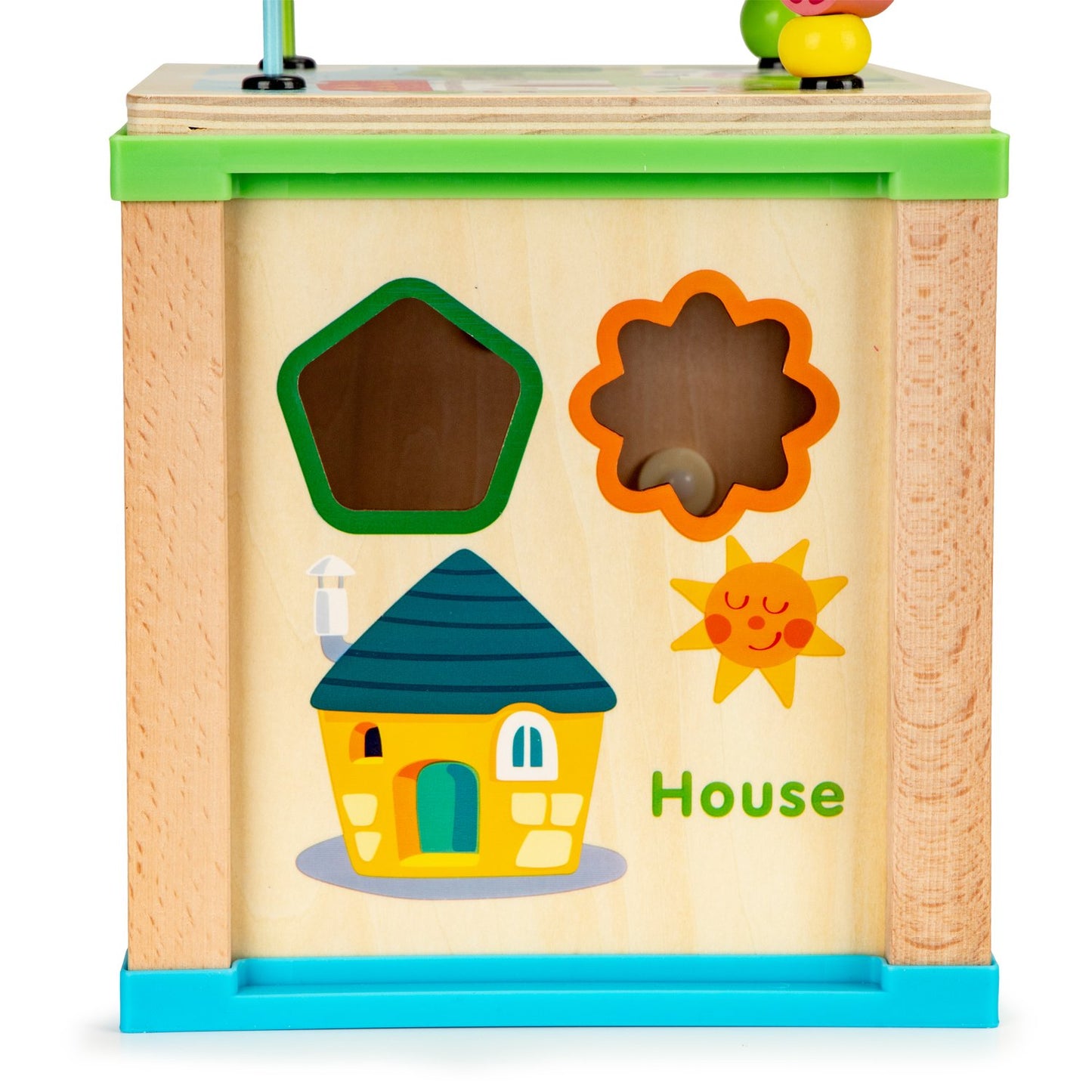 Wooden sorter educational cube + board sorter Ecotoys,