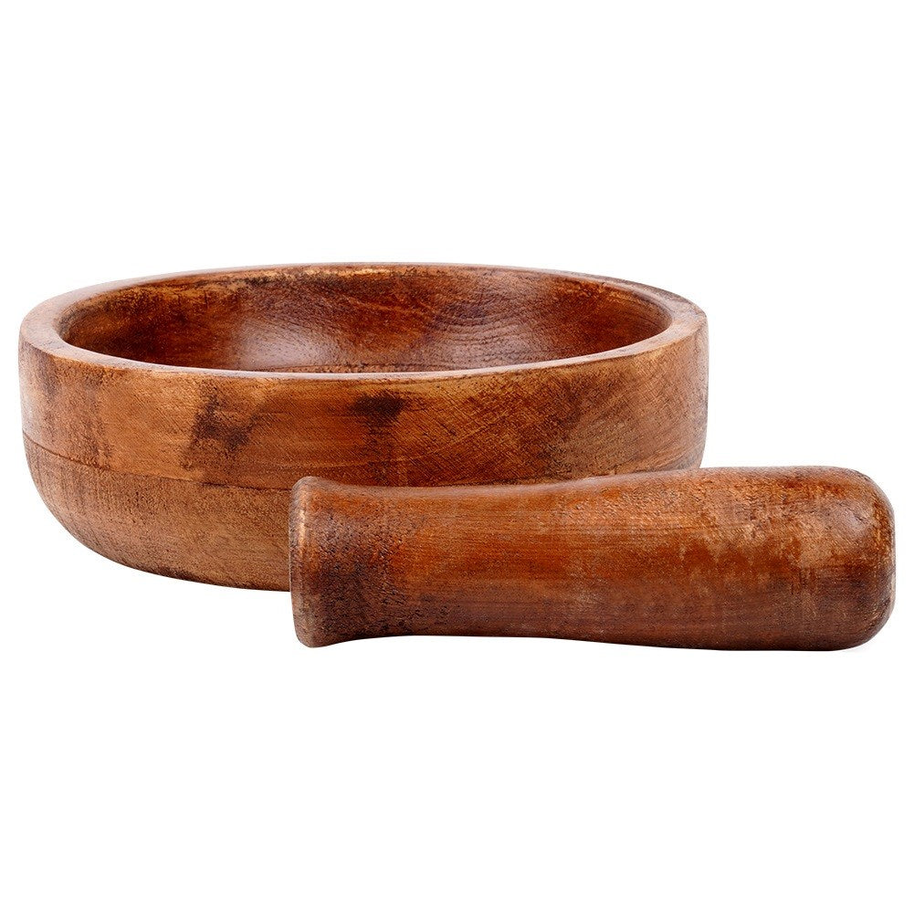 Wooden spice mortar