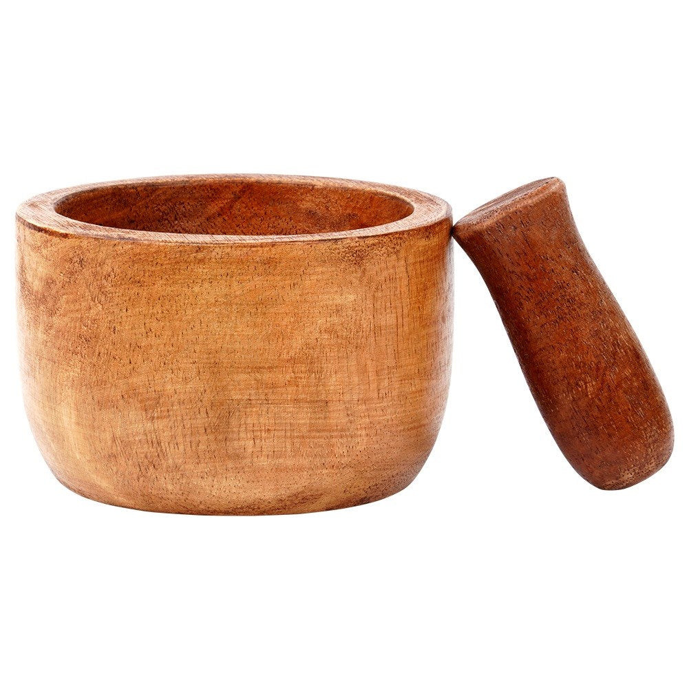 Wooden spice mortar