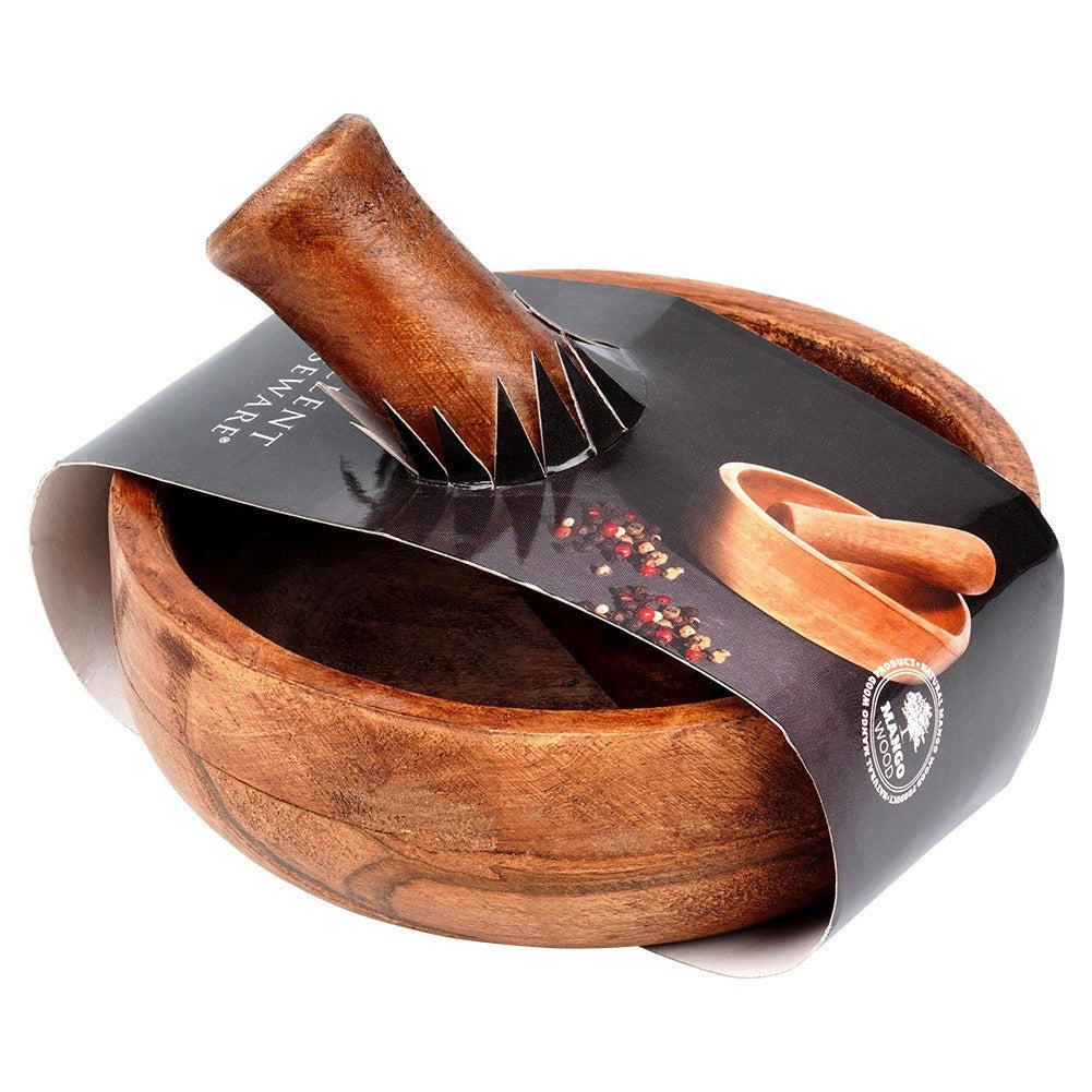 Wooden spice mortar