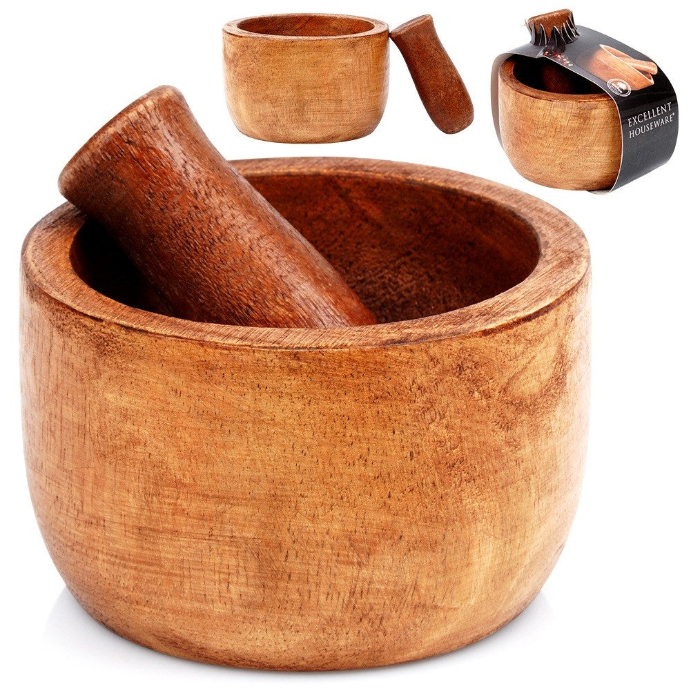 Wooden spice mortar