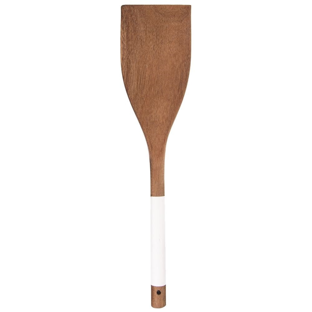 Wooden spoon made of acacia wood for mixing and serving in the kitchen