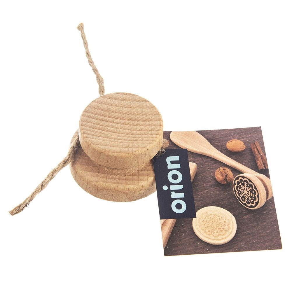 Wooden stamp with snowflake pattern for cookies, 5.5 cm diameter