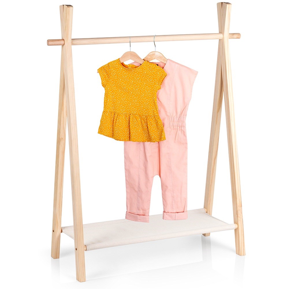 Wooden standing clothes hanger 80.5x30x100 cm