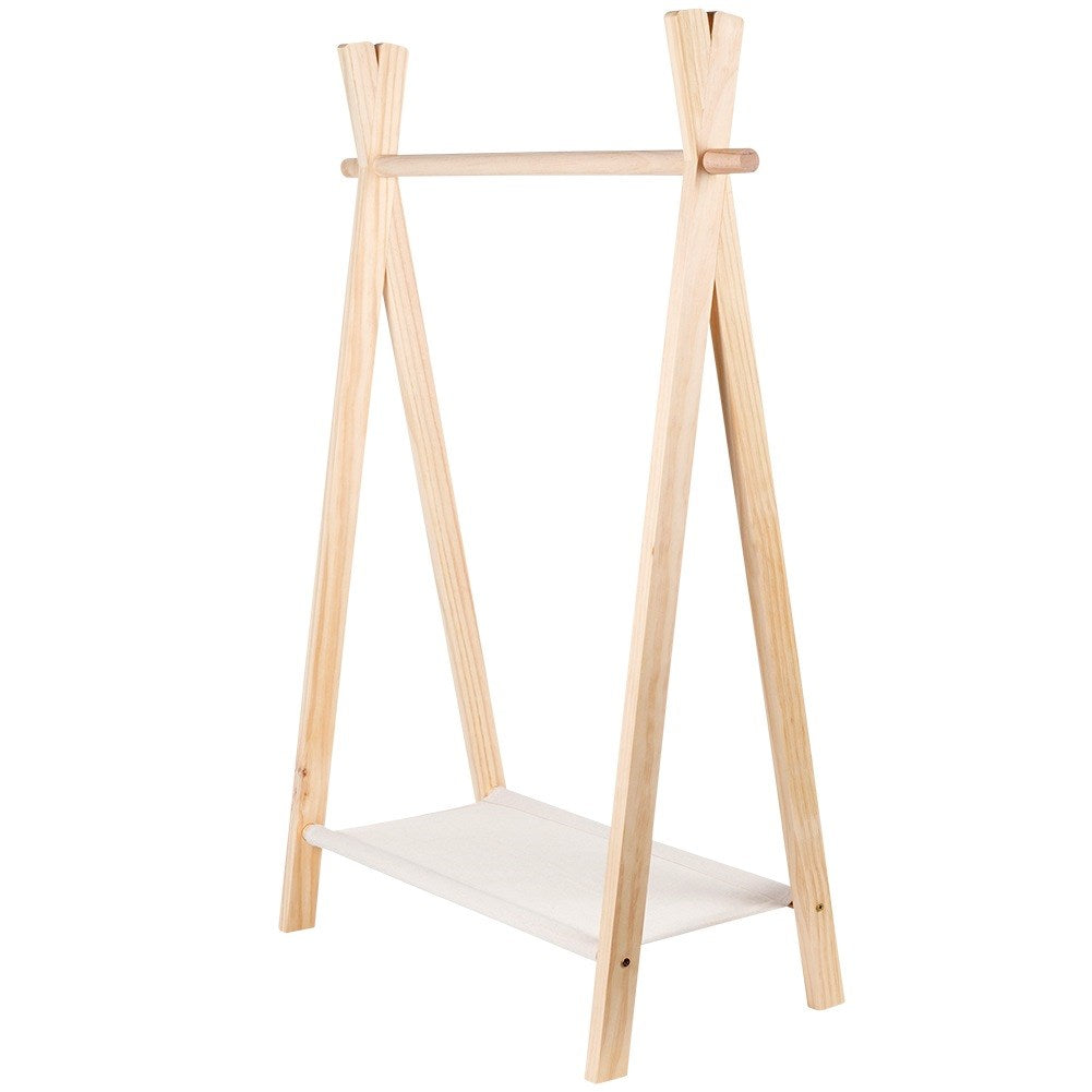 Wooden standing clothes hanger 80.5x30x100 cm