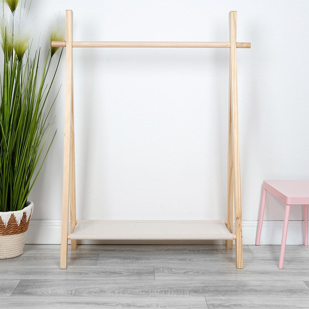Wooden standing clothes hanger 80.5x30x100 cm
