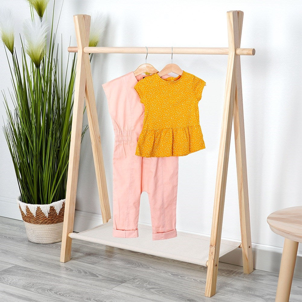 Wooden standing clothes hanger 80.5x30x100 cm
