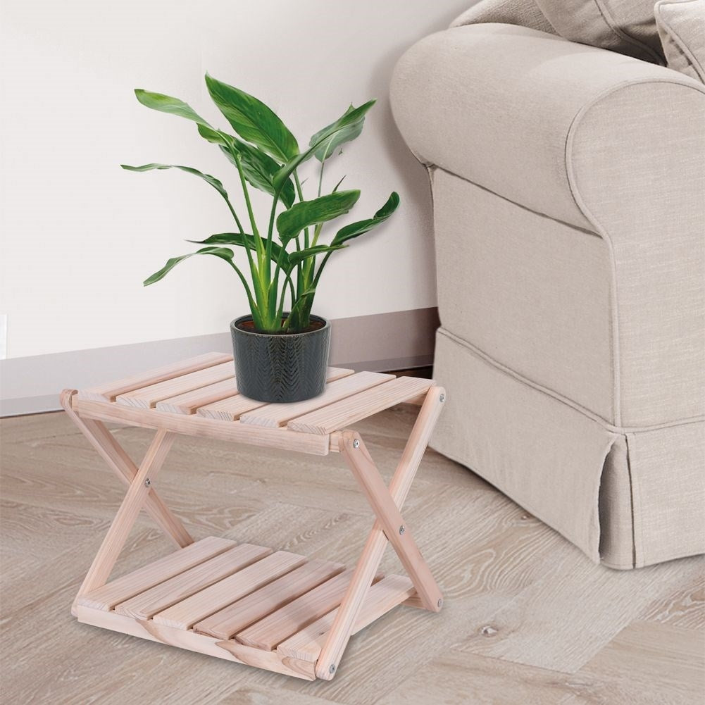 Wooden table for living room, terrace or flower table