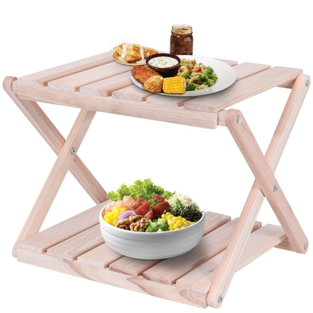 Wooden table for living room, terrace or flower table
