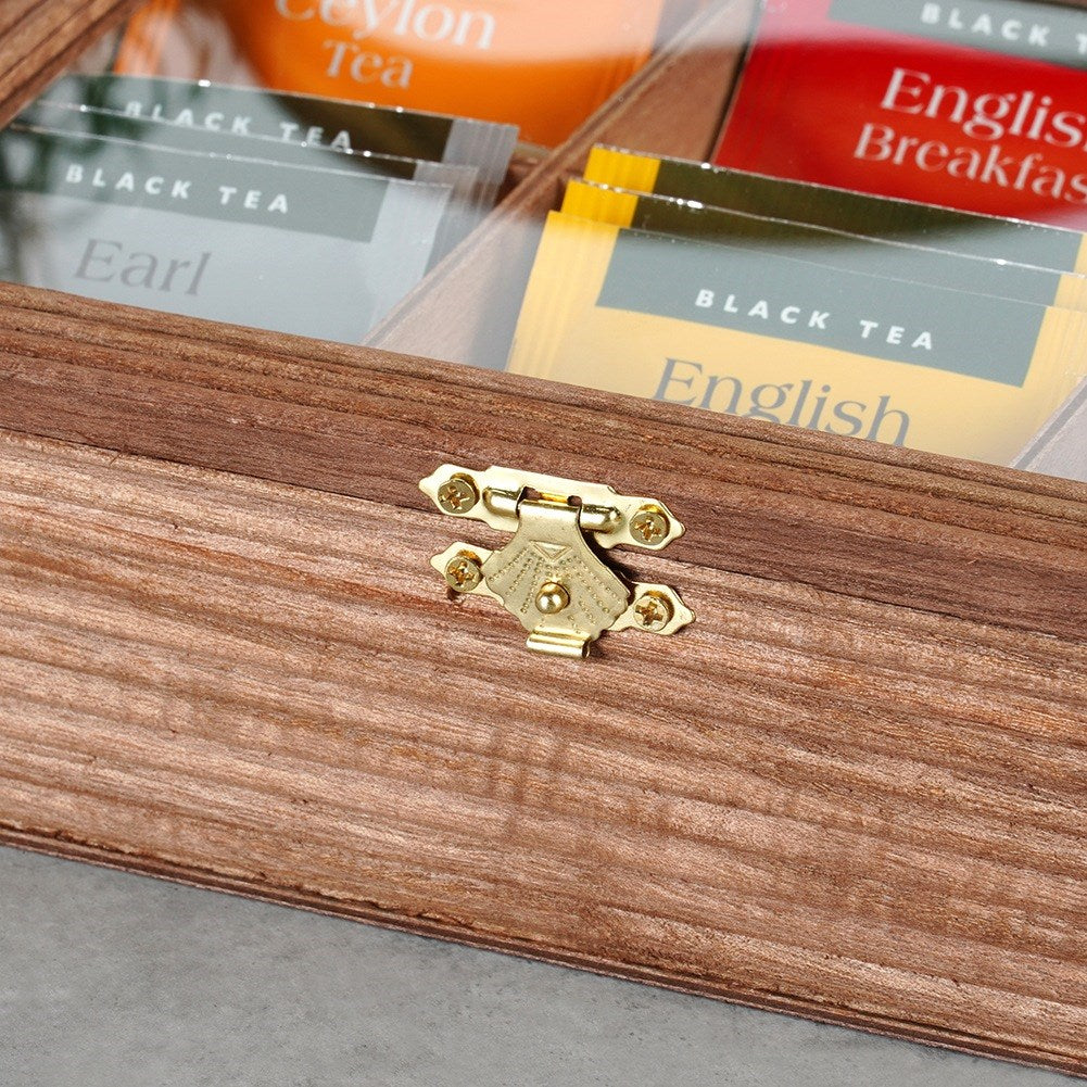 Wooden tea caddy 23.5x16.5x6 cm