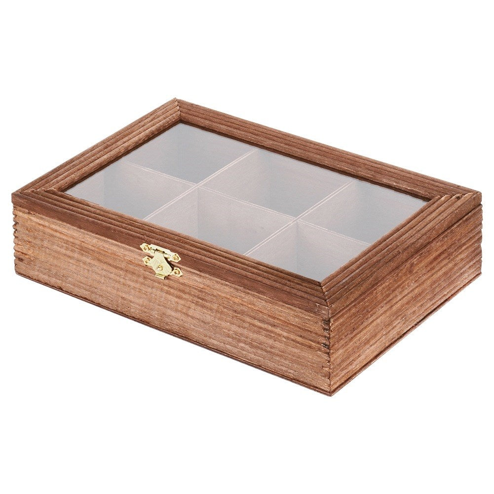 Wooden tea caddy 23.5x16.5x6 cm