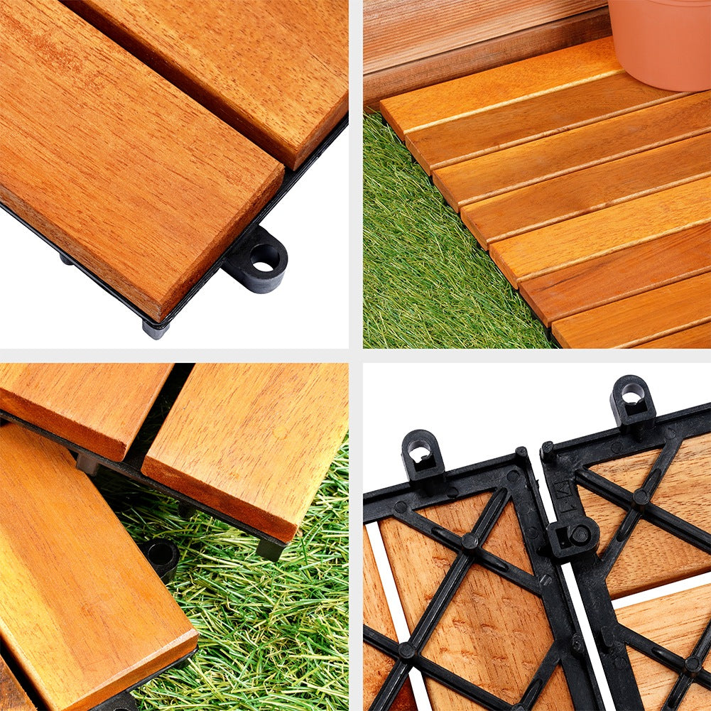 Wooden terrace tiles 30x30 cm 9 pcs.
