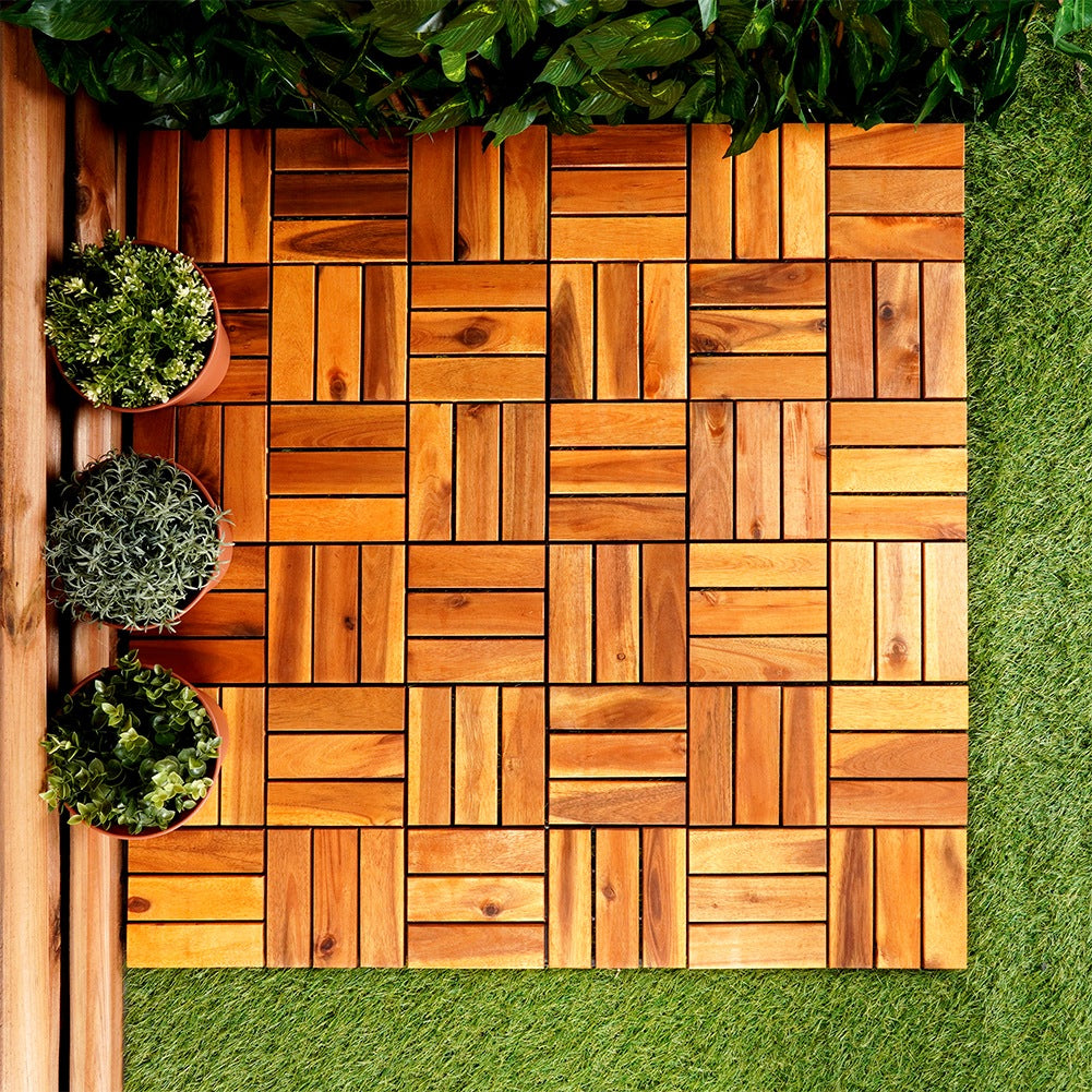 Wooden terrace tiles 30x30 cm 9 pcs.