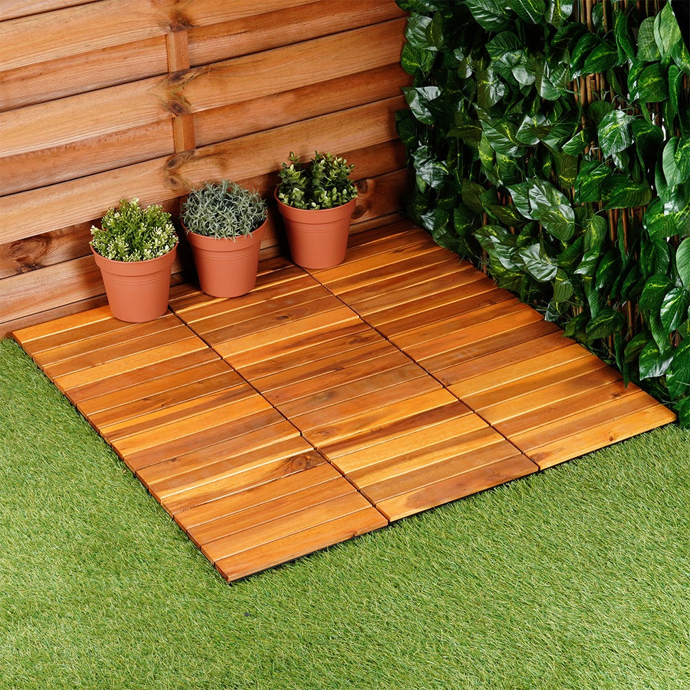 Wooden terrace tiles 30x30 cm 9 pcs.