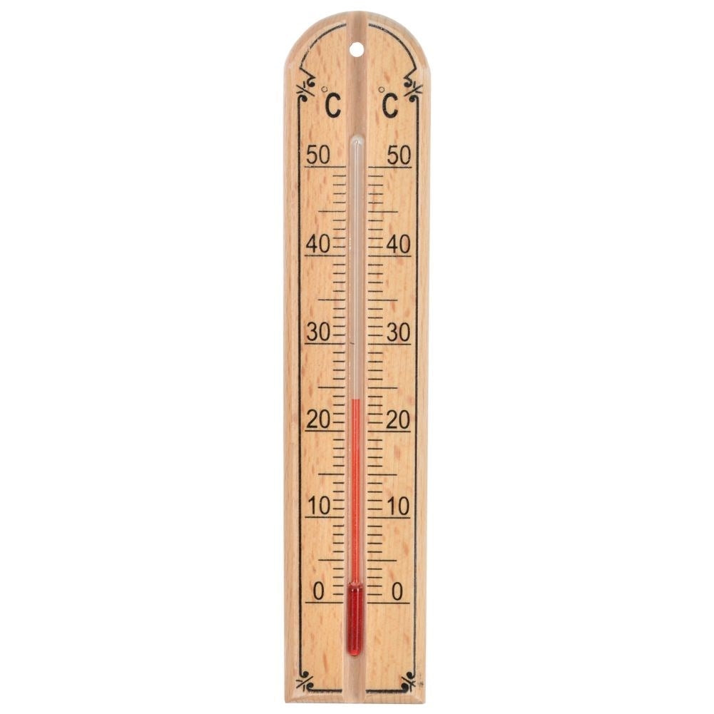 Wooden thermometer for reliable indoor temperature measurement