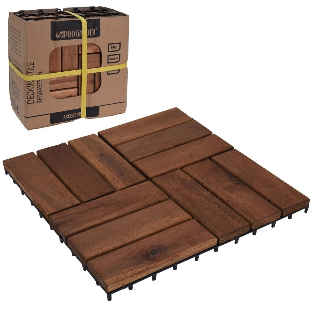 Wooden tiles for balcony/terrace in acacia wood, easy to install