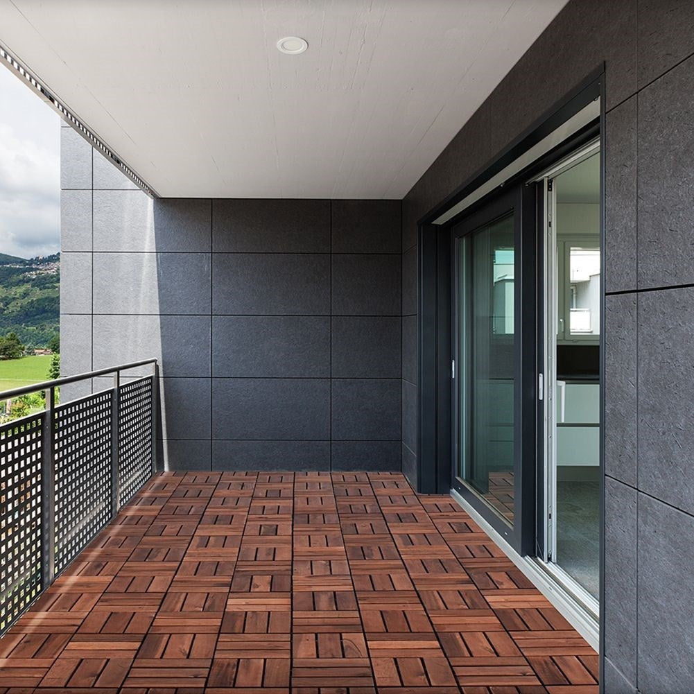 Wooden tiles for balcony/terrace in acacia wood, easy to install
