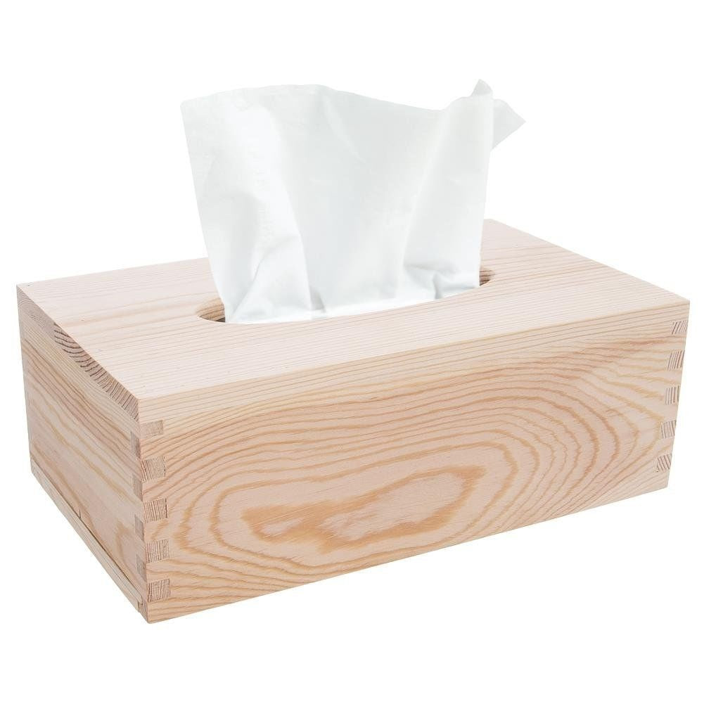 Wooden tissue box