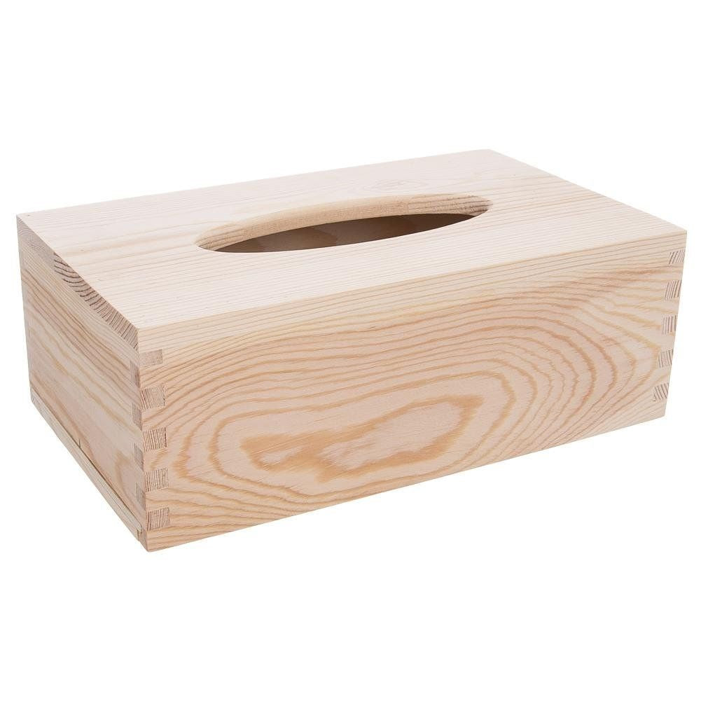 Wooden tissue box