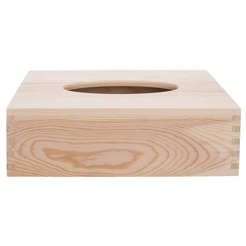 Wooden tissue box