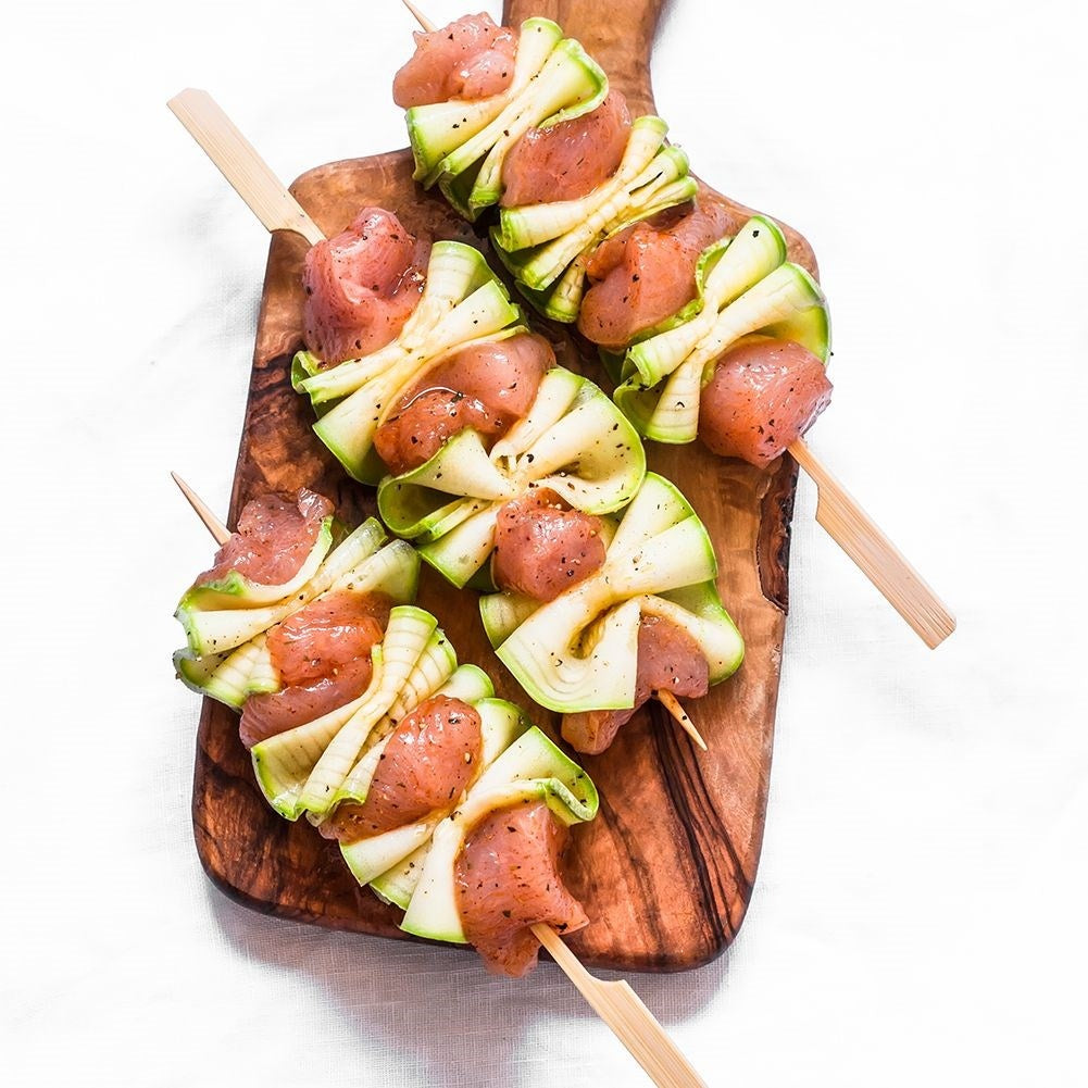 Wooden toothpicks for snacks, appetizers and barbecue skewers