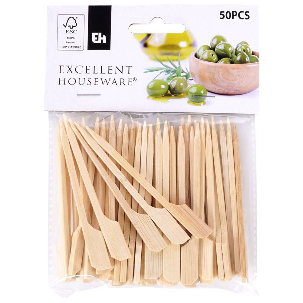 Wooden toothpicks for snacks, appetizers and barbecue skewers