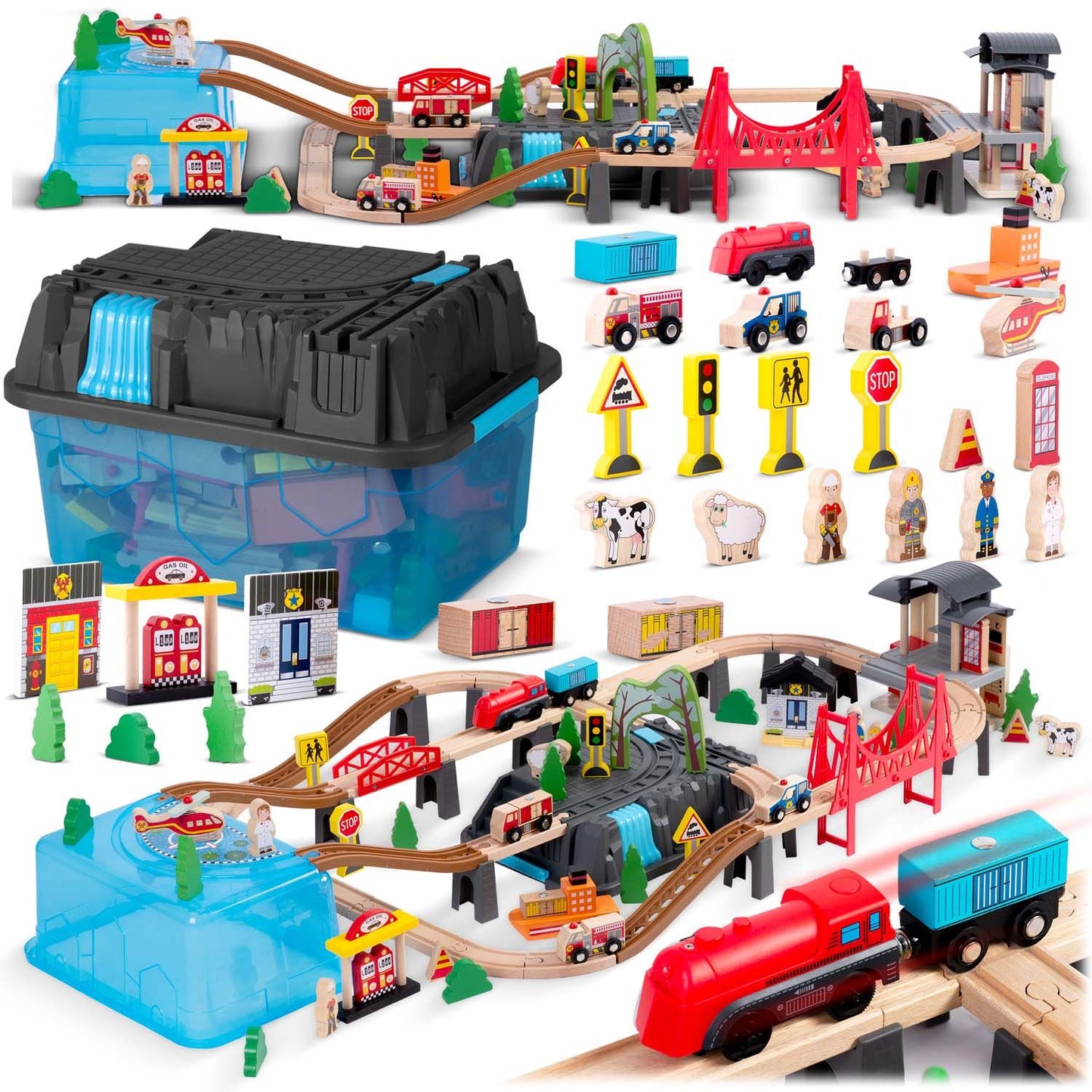 Wooden town train 100 pcs RK-879 Ricokids