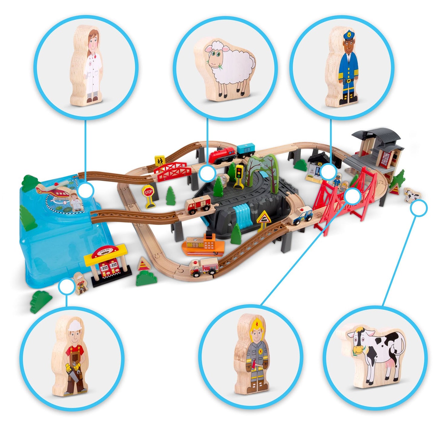 Wooden town train 100 pcs RK-879 Ricokids