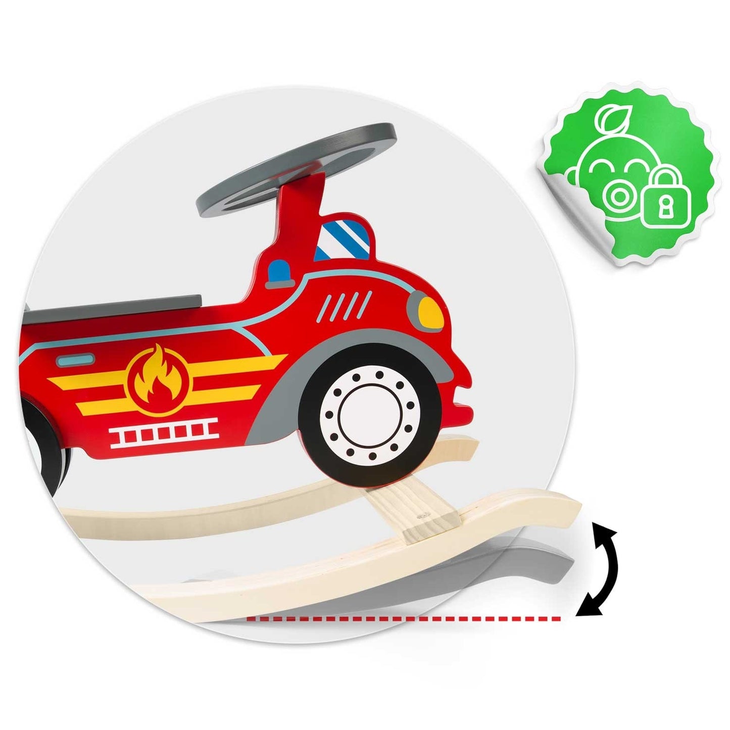 Wooden toy Fire truck Rocking horse Ricokids 785001