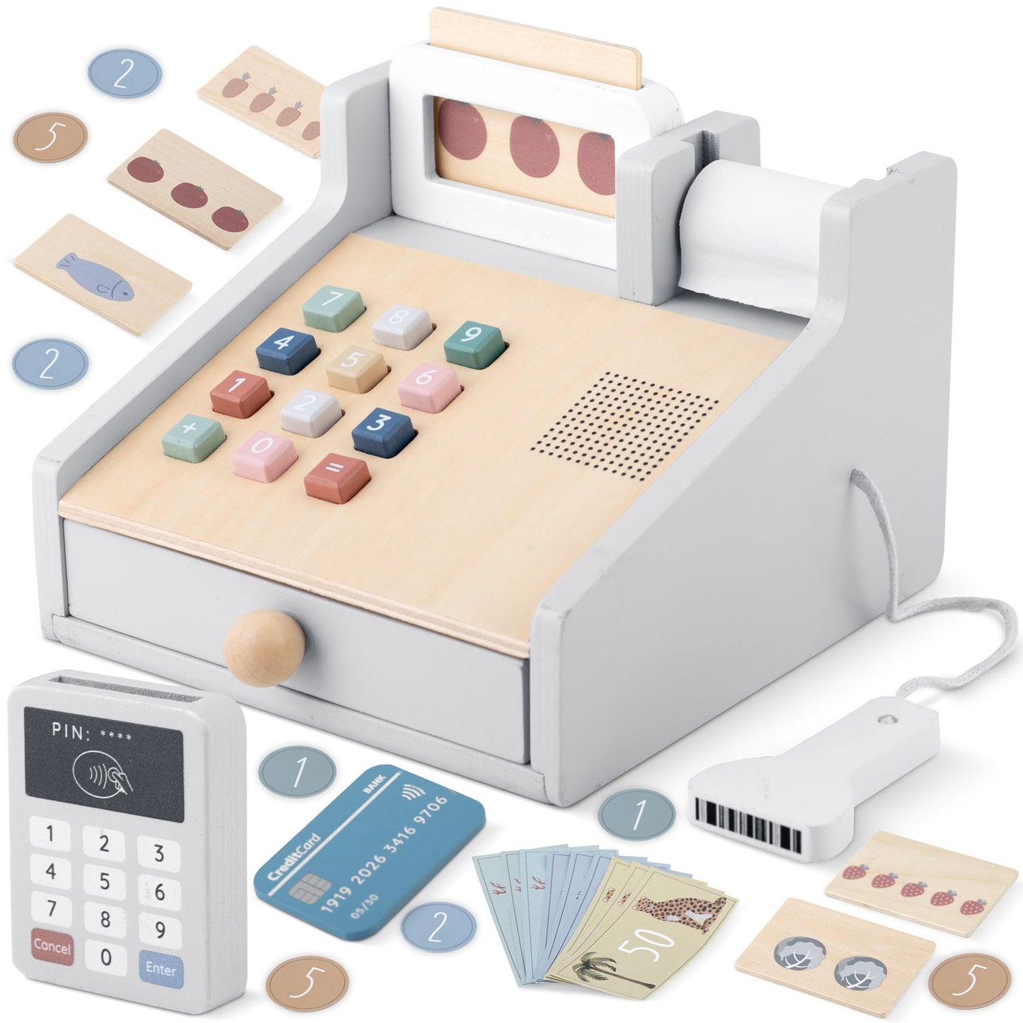 Wooden toy store cash register NK-863 Nukido