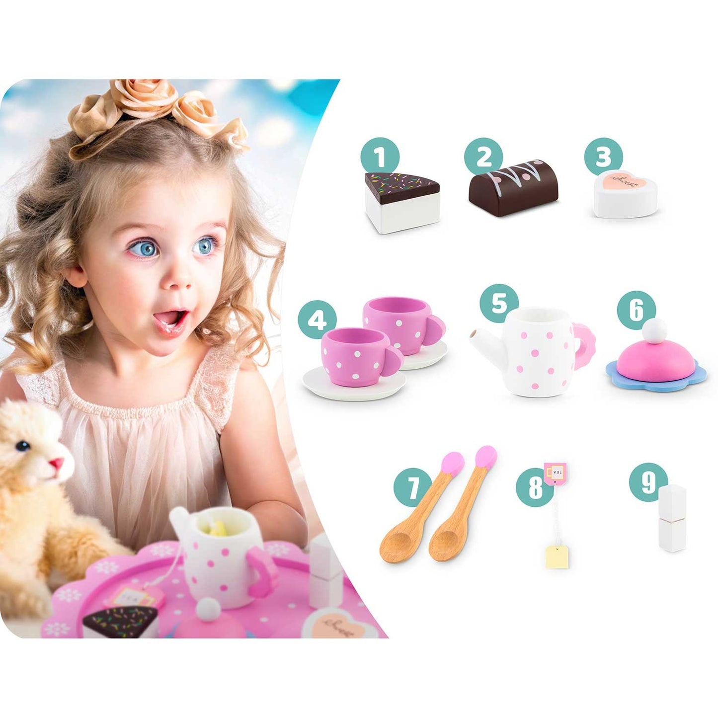 Wooden toy tea set RK-869 Ricokids