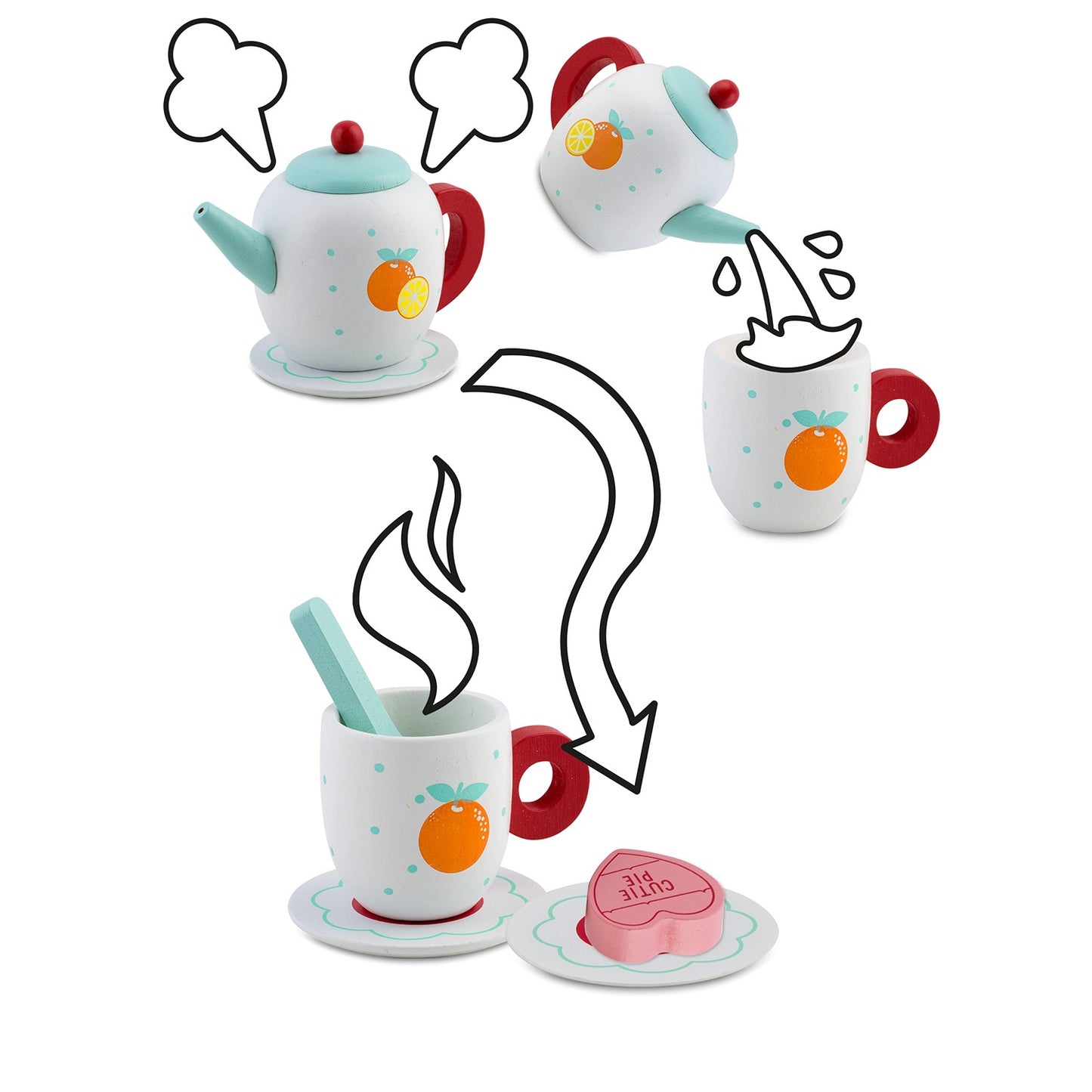 Wooden toy tea set RK-869 Ricokids