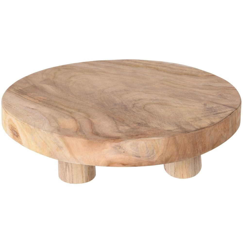 Wooden tray on legs for food and snacks - Teak wood Elegance