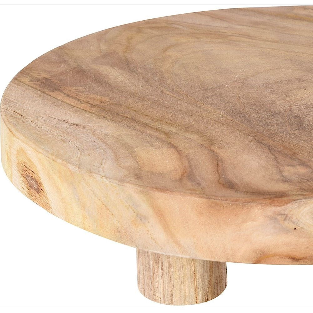 Wooden tray on legs for food and snacks - Teak wood Elegance
