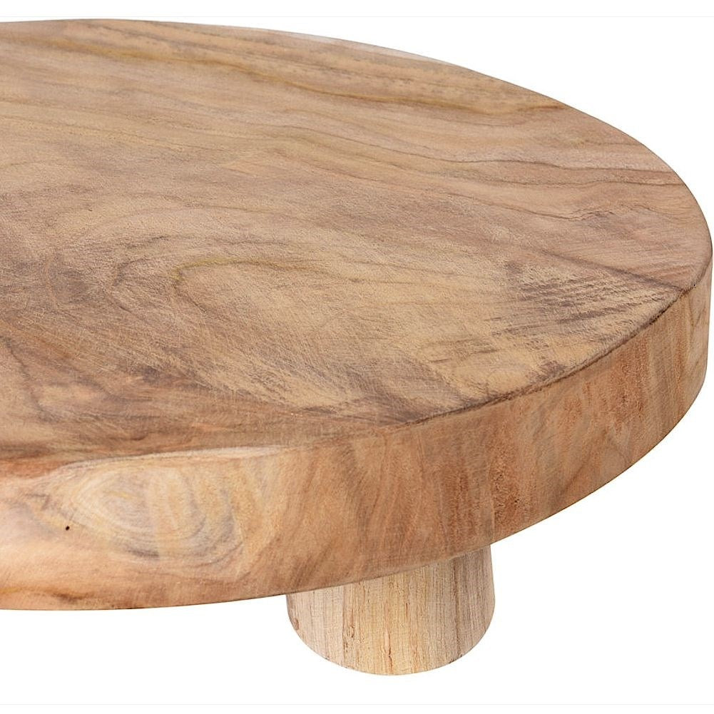Wooden tray on legs for food and snacks - Teak wood Elegance