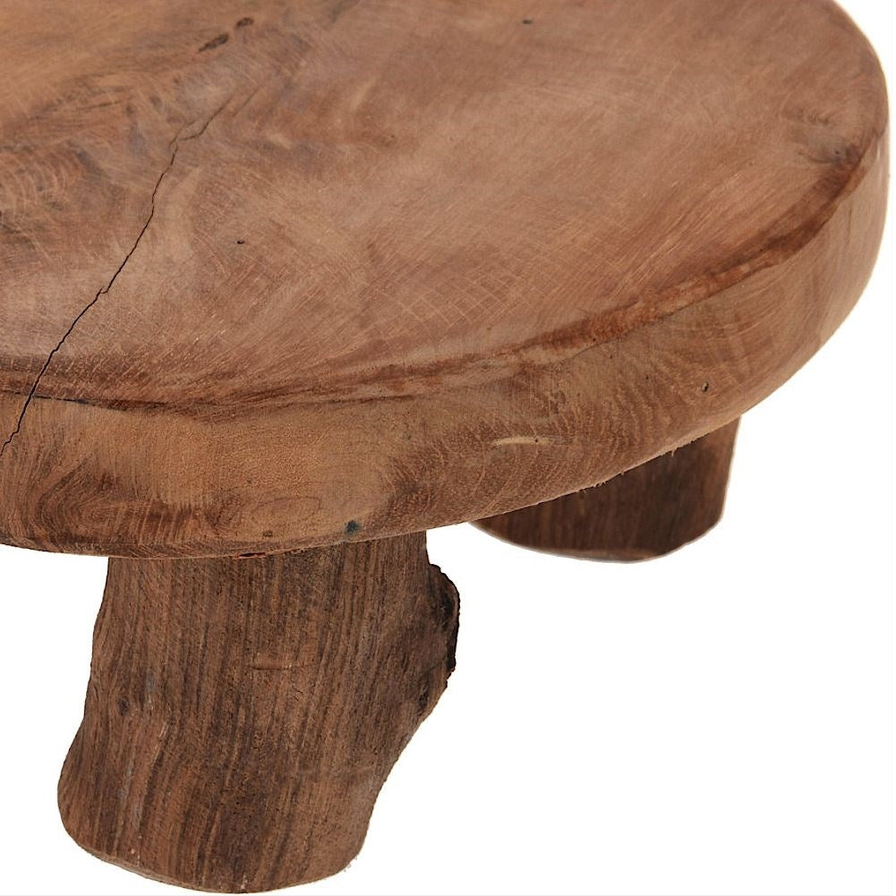Wooden tray with legs for serving dishes and snacks