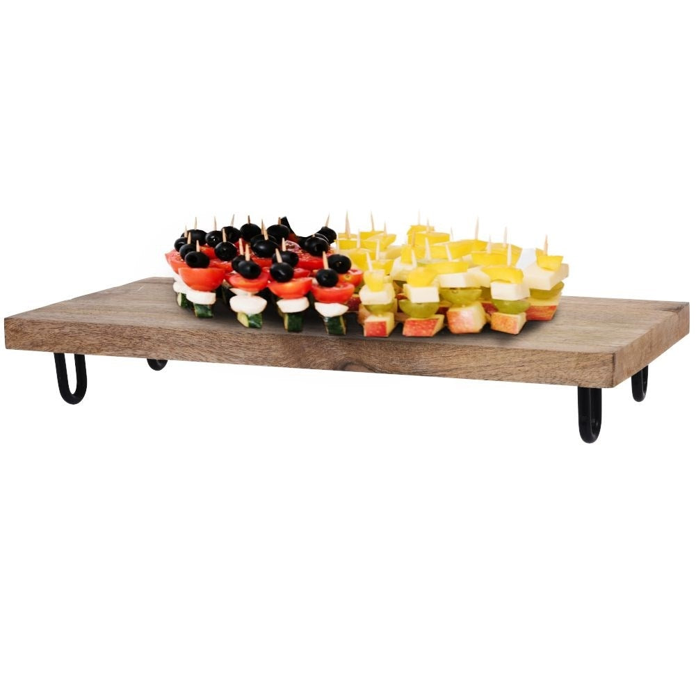 Wooden tray with metal legs - Serve Food, Snacks & Starters