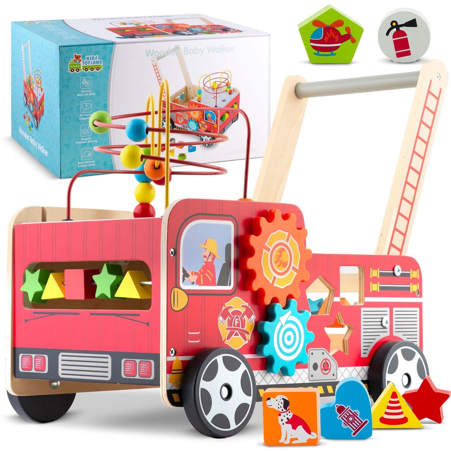Wooden walker pusher fire brigade RK-873 Ricokids