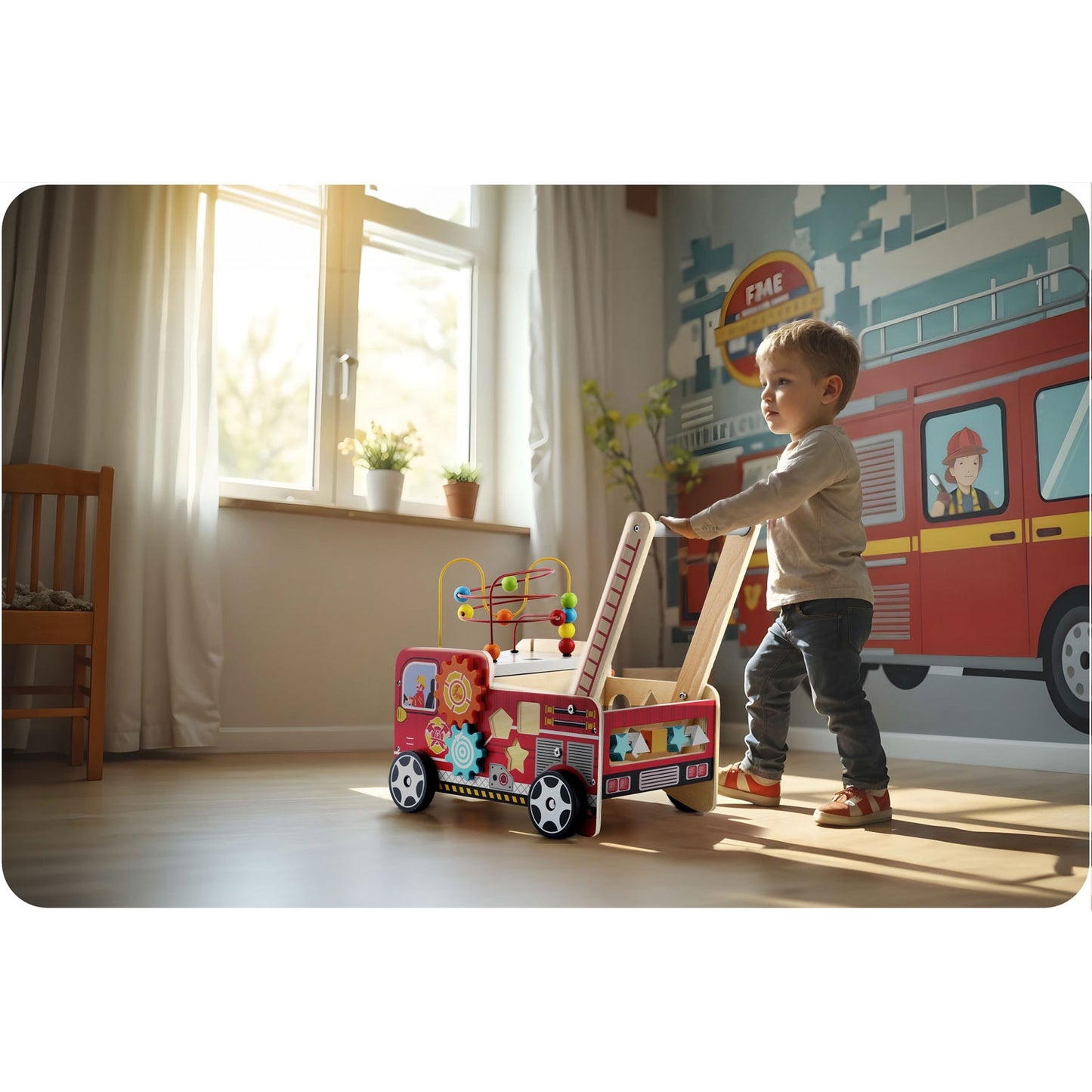 Wooden walker pusher fire brigade RK-873 Ricokids