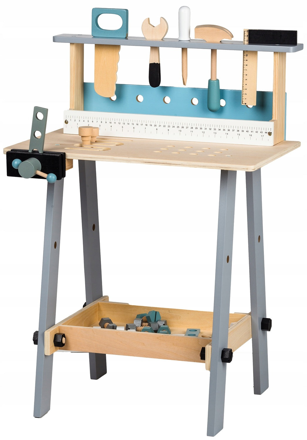 Wooden workshop table with tools 32 elements Ecotoys