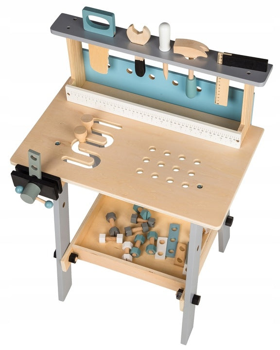 Wooden workshop table with tools 32 elements Ecotoys