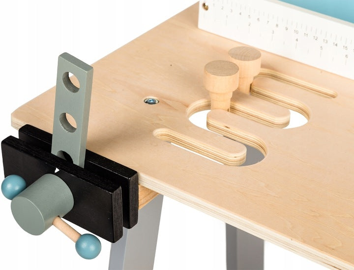 Wooden workshop table with tools 32 elements Ecotoys
