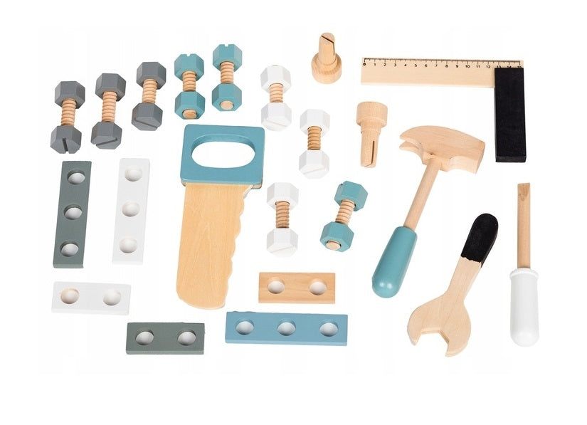 Wooden workshop table with tools 32 elements Ecotoys