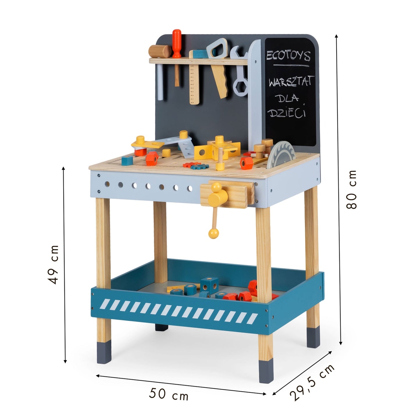 Wooden workshop with tools - 47 pcs. ecotoys