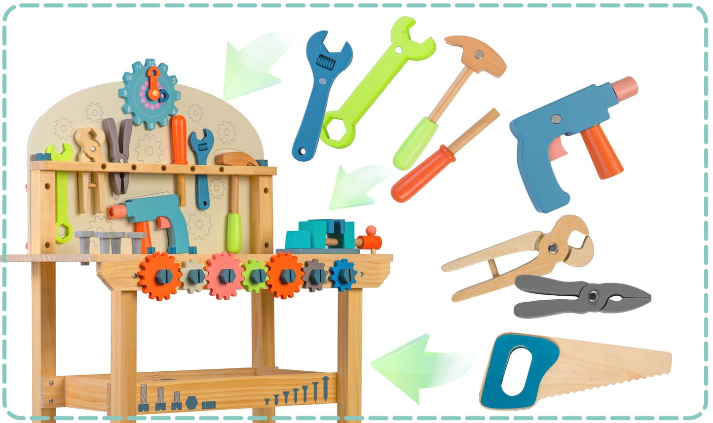 Wooden workshop with tools RK-876 Ricokids
