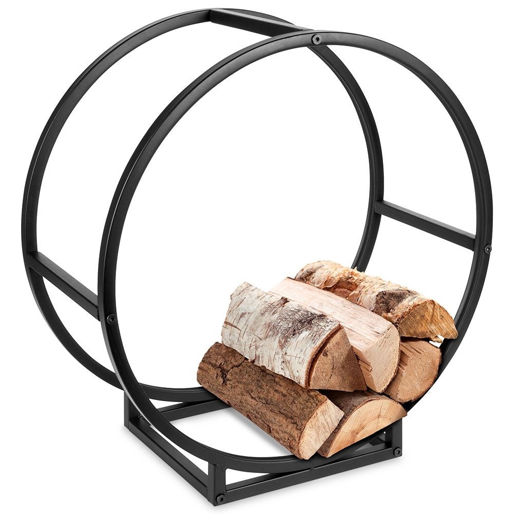 Wood stand in black metal - loft style and practical storage