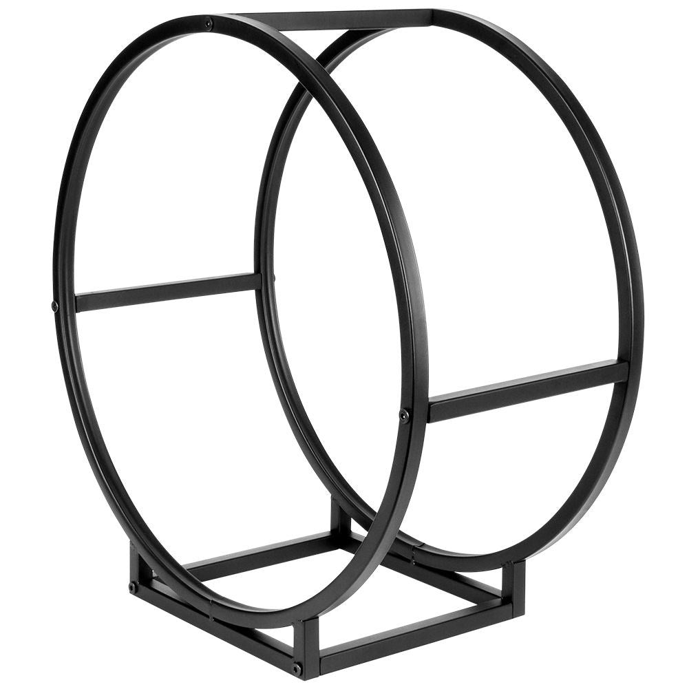 Wood stand in black metal - loft style and practical storage