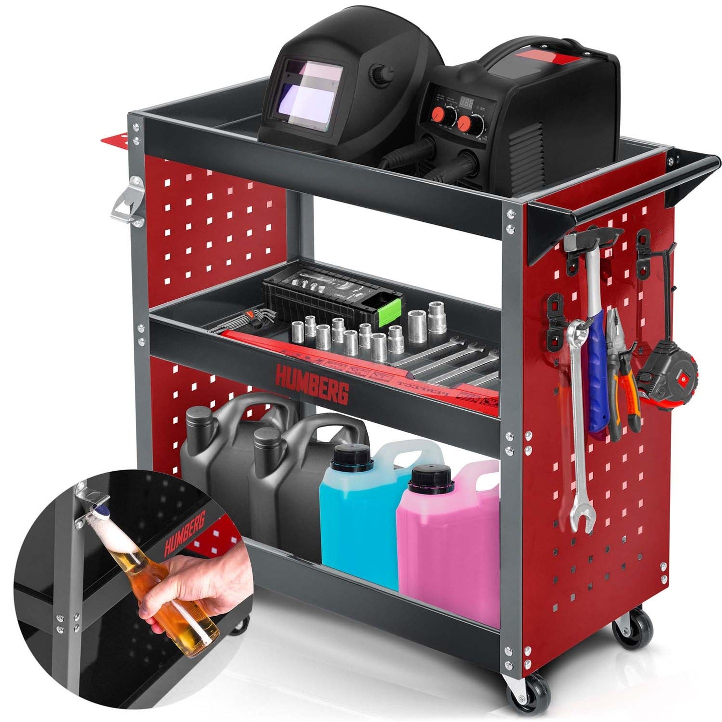 Workshop Tool Cart, Stainless Steel, 300 kg Capacity