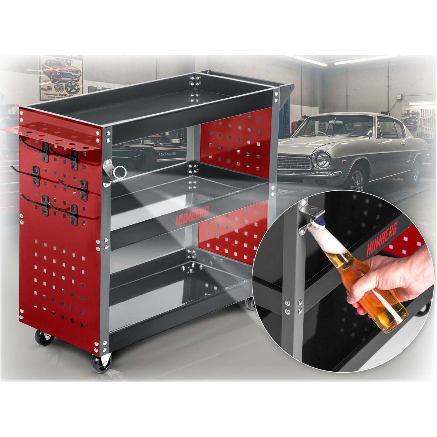 Workshop Tool Cart, Stainless Steel, 300 kg Capacity