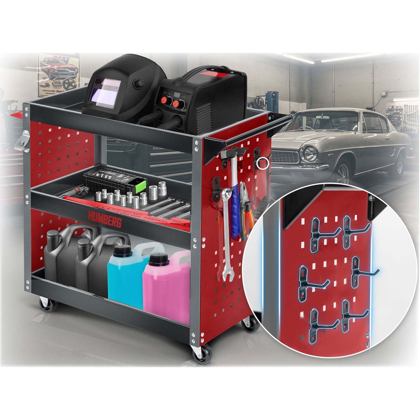 Workshop Tool Cart, Stainless Steel, 300 kg Capacity